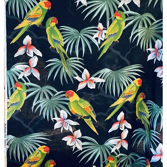 Alexander Henry Fabric Tropical Hawaiian Parrots Fabric Margaritaville Vibe BTY - Picture 1 of 3